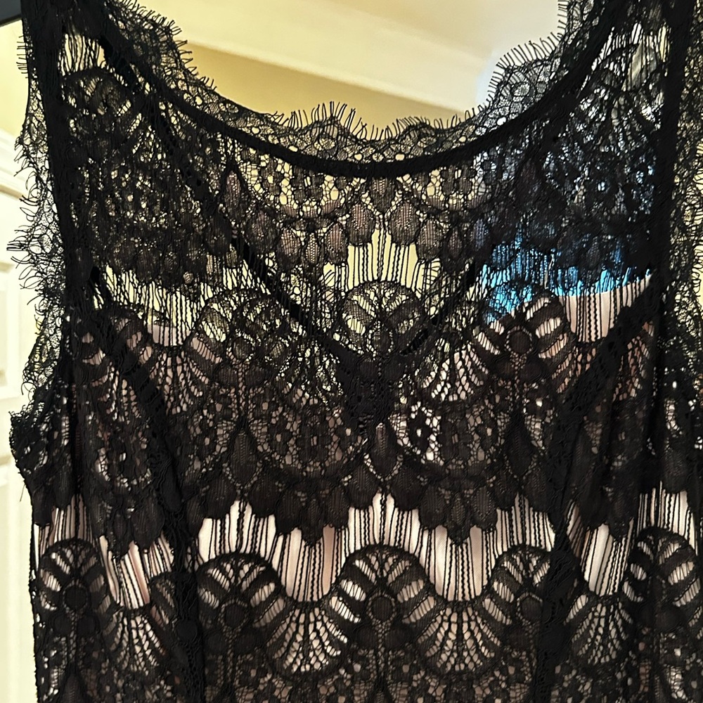 Elegant Black Lace Chemise